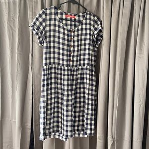 PYNE&SMITH XS NAVY GINGHAM DRESS